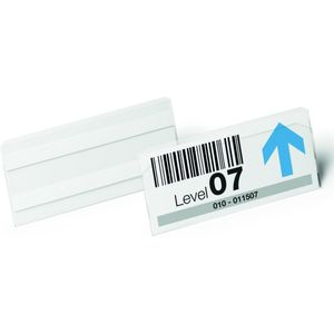 Etikettentasche Durable Hard Cover, B 150 x H 67 mm, selbstklebend, mit Permanent-Klebestreifen, rückstandsfrei ablösbar, PET Hartfolie, transparent