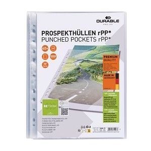 40 DURABLE Prospekthüllen PREMIUM DIN A4 transparent glatt 0,08 mm