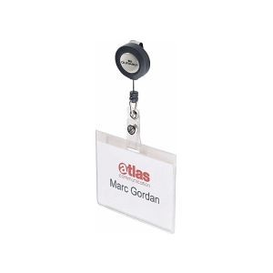 Durable Naambadge met Afrolmechanisme 90 X 60 Mm (10 Stuks - Transparant
