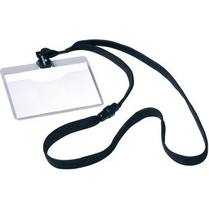 Durable Namensschilder mit Textilband 10 schwarz 90x60mm VE=10 Stück