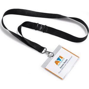 Durable badge met textielkoord ft 6 x 9 cm | 5 stuks