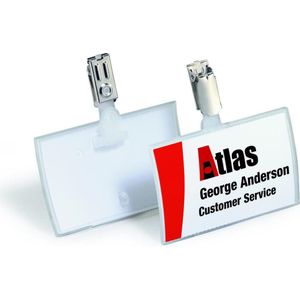 Durable Namensschilder Click Fold 54x90mm mit Clip transparent Ve=25 S
