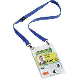 10 DURABLE EVENT Namensschilder mit Textilband 10,5 x 14,8 cm