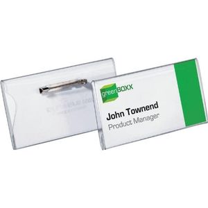 100x Badge Durable 8001 met speld en klemrand 40x75mm [100x]