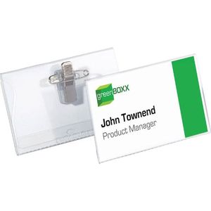 Durable Namensschild 54x90mm quer mit Kombiklemme VE=50 Stück