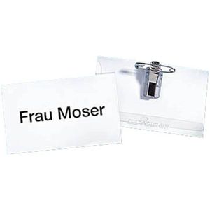 Durable Namensschild 54x90mm quer mit Kombiklemme VE=50 Stück