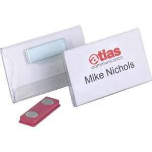 Durable Namensschilder quer 40x75mm mit Magnet transparent VE=25 Stück