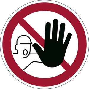 Hinweisschild Durable, rund, für den Innenbereich, Motiv „Zutritt verboten“, EN ISO 7010, selbstklebend, weiß-rot, 1 Stück