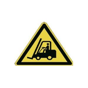 Hinweisschild Durable, dreieckig, für den Innenbereich, Motiv „Warnung vor Flurförderzeugen“, EN ISO 7010, selbstklebend, schwarz-gelb, 1 Stück