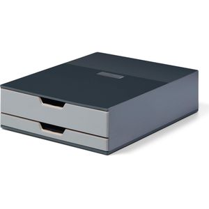 Durable 338358 COFFEE POINT BOX S. Opbergbox (met 2 laden voor koffie/thee, cateringbox voor koffiezetel/kantoorkeuken) antraciet