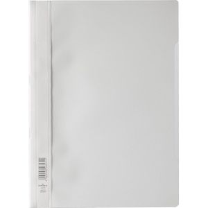 Durable 252302 25 stuks A4 lamellenmap, transparante afdekking, ondoorzichtig, wit, 25 stuks
