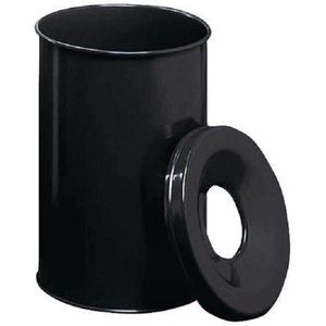 Durable - Safe Vuilnisbak - Zwart - Staal met Epoxy Polyester Coating - 30 Liter