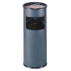 Papierkorb Metall mit Ascher rund 17+2l anthrazit