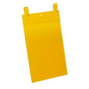 Dokumententaschen mit Lasche, B 210 x H 297 mm (A5 hoch), 50 Stück, gelb