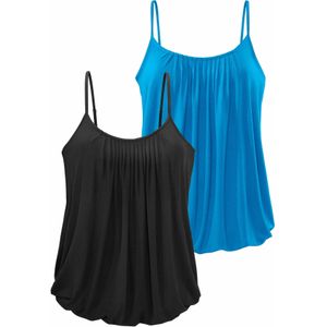 Spaghetti Top - Turquoise - Viscose - Diepe Ronde Hals