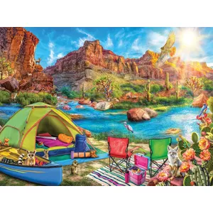 Ravensburger Legpuzzel Gezellig Kamperen – 500 Teile, Glamping-Motiv Mit Lagerfeuer Und Wald, Nachhaltig Aus Recyceltem Karton, Ab 10 Jahren
