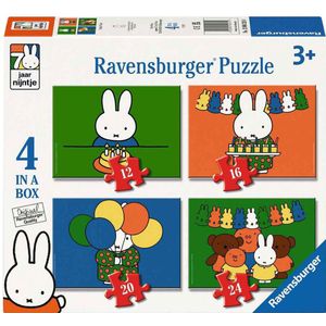 Ravensburger - Nijntje 4-in-1 Puzzel - 70 Jaar - 12+16+20+24 Stukjes