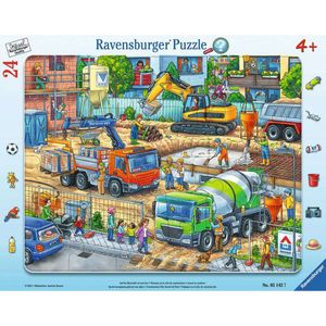 Ravensburger Kinderpuzzle - 05142 Auf der Baustelle ist was los! - Rahmenpuzzle für Kinder ab 4 Jahren, mit 24 Teilen