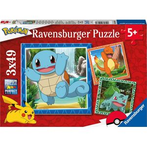 Ravensburger - Glumanda, Bisasam en Schiggy - Kinderpuzzel - 3x49 Stukjes