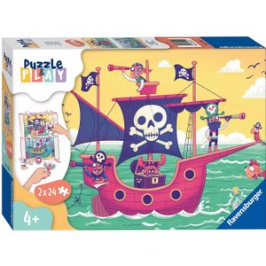 Ravensburger - Puzzel voor Kinderen - 2 x 24 Stukjes - Piraat en Ridderkasteel