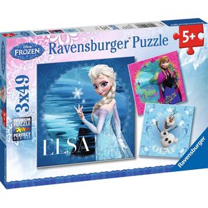 Ravensburger - Kinderpuzzel - Elsa, Anna & Olaf - Disney Frozen - 3 x 49 Stukjes