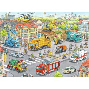 Puzzel Voertuigen in de Stad (100 stukjes, vervoersmiddelen thema)