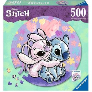 Ravensburger - Ronde Puzzel - Stitch - Blauw - 500 Stukjes
