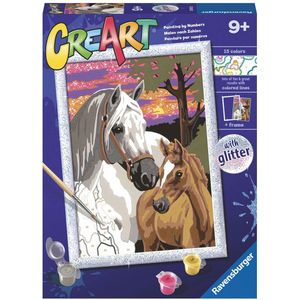 Ravensburger Kreart Gemälde bei Nummer Sunset Horses
