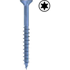 Fast spaanplaatschroeven blauw verzinkt torx met deeldraad ABM 4,0 X 60  500stuks