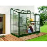Anlehn-Gewächshaus 'Ida 3300' smaragd grün 3,3 m² 4 mm hkp - Vitavia