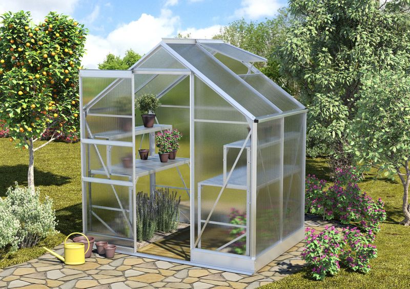 Gewächshaus 'Apollo 2500' aluminium eloxiert 2,5 m² 4 mm hkp - Vitavia