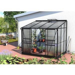 Anlehn-Gewächshaus 'Ida 5200' schwarz 5,2 m² 4 mm hkp - Vitavia
