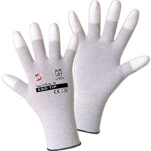 Leipold+Döhle Fijn gebreide handschoenen ESD TIP, VE = 12 paar, wit, maat 9, vanaf 10 VE