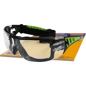 GREY VISION veiligheidsbril, UV-bescherming, met hoofdband, heldere lens