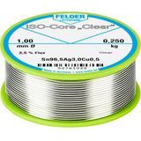 Felder Löttechnik ISO-Core Clear SAC305 Soldeertin Spoel Sn96,5Ag3Cu0,5 0.250 kg 1 mm