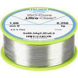 Felder Löttechnik ISO-Core Ultra Clear SAC305 Soldeertin Spoel Sn96,5Ag3Cu0,5 0.250 kg 1 mm