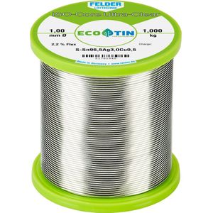 Felder ISO-Core Ultra Clear SAC305 Soldeertin Spoel Sn96,5Ag3Cu0,5 1 kg 1 mm