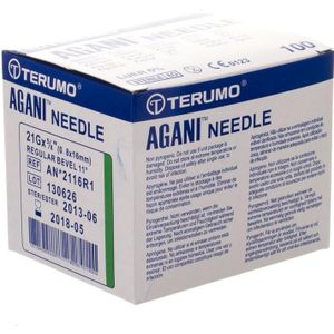 Terumo Agani naald 21G 5/8 groen 100 stuks