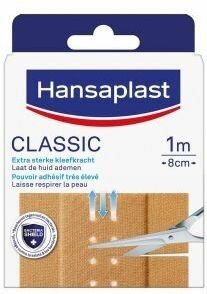 Hansaplast - Pleisters Classic - 1 m x 8 cm - Ademend en Waterafstotend