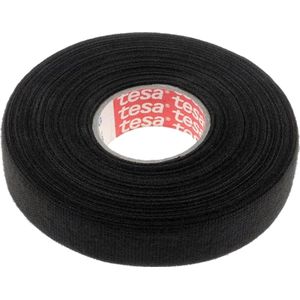 TESA Linnentape PET-wol - 19 mm breed - 300 um dik - Tot 105 graden - 25 meter - zwart