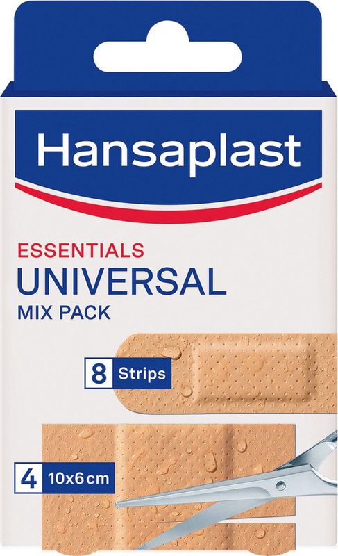 Hansaplast Essentials Universal Mix Pack Pleisters - Wondpleisters - Wondverzorging - 8x 72mm - 4x 10x6cm