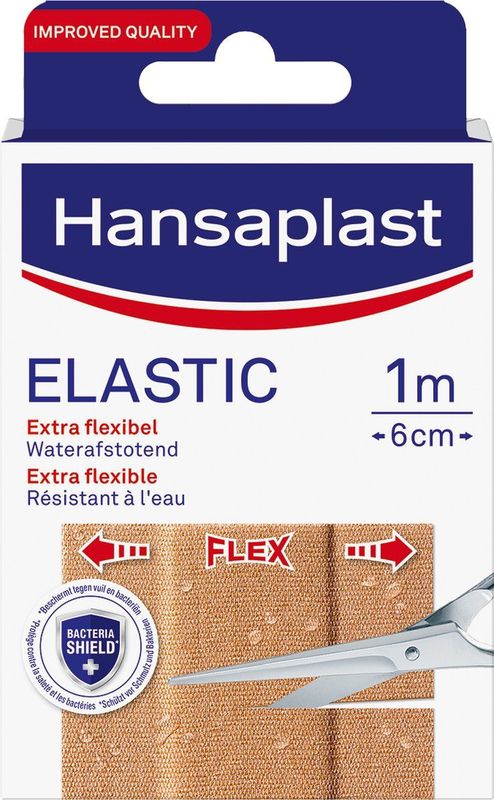 Hansaplast Elastic Pleisters - Wondpleisters - Wondverzorging - Waterafstotende Pleister - 1m x 6cm