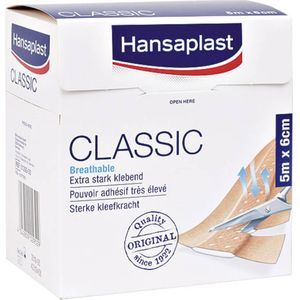 Hansaplast - Classic - Pleister Rol - 5 m x 6 cm - Textiel