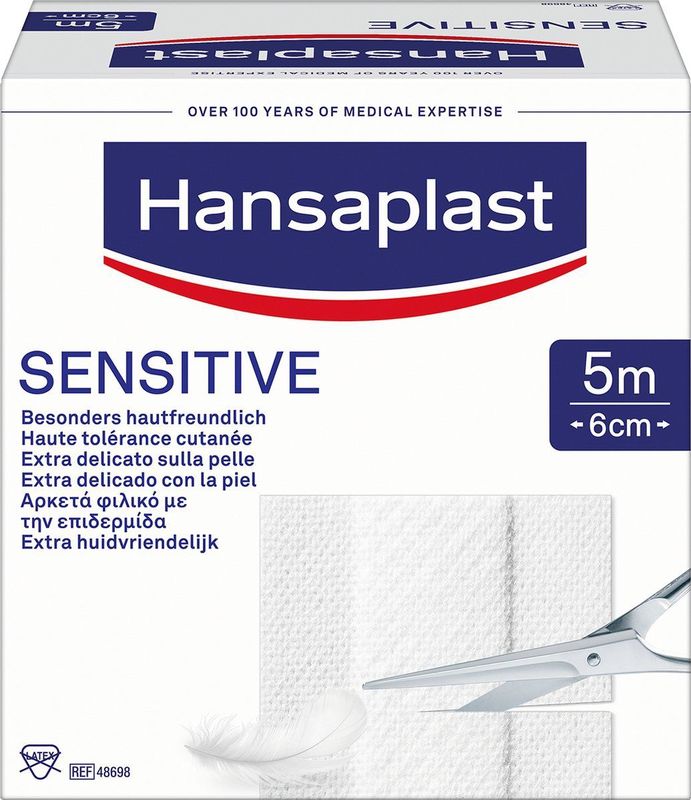 Hansaplast Sensitive Pleisters - Pleisters Op Rol - Wondpleisters - Wondverzorging - 5m x 6cm