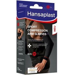Hansaplast Sportcompressiekleding Armmouwen, polsbeugel ondersteunt spieren, elleboogbrace bevordert spierregeneratie met compressie, 1 paar, maat S/M