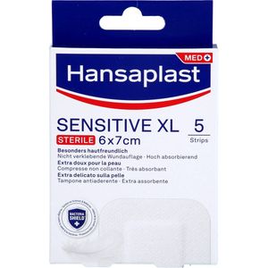 Hansaplast - Sensitive XL - Pleisters - Hypoallergeen - Steriel - 6 x 7 cm - 5 Stuks