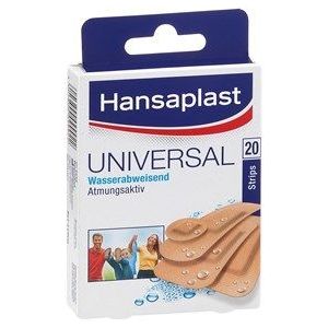 Hansaplast Universele pleisters (20 strips), vuil- en waterafstotende wondpleisters, pleisterset met sterke kleefkracht en Bacteria Shield
