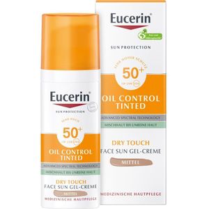 Eucerin - Sun Oil Control Tinted - Zonnebrandcrème-gel - SPF 50+ - Tint Medium - 50 ml