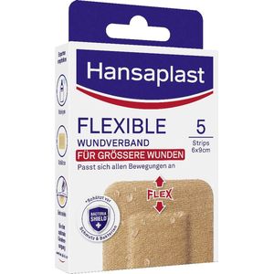 Hansaplast - Flexibel Wondverband - 5 Stuks - Elastische Pleister voor Grotere Wonden