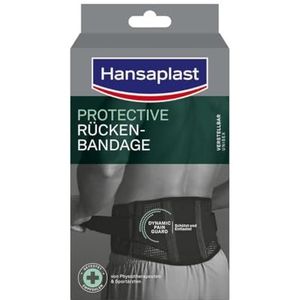 Hansaplast Beschermende rugbandage, ondersteunende bandage met individueel compressieniveau, rugbandage vermindert pijn, eenheidsmaat – verstelbaar